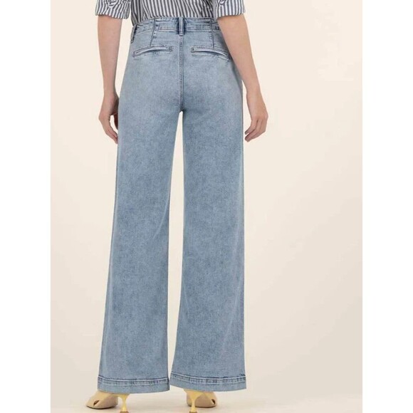 Kut from the Kloth High Waist Wide Leg Trouser Jeans Size 4 Light Wash Retro - Picture 16 of 16